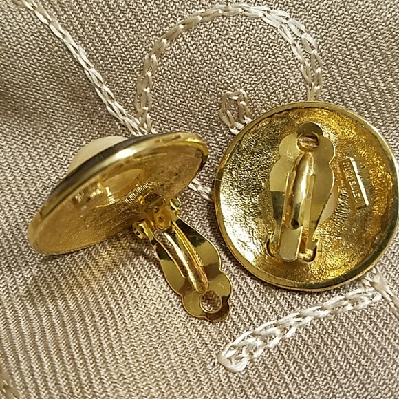 VTG PEARL & ENAMEL EARRINGS - Picture 3 of 6